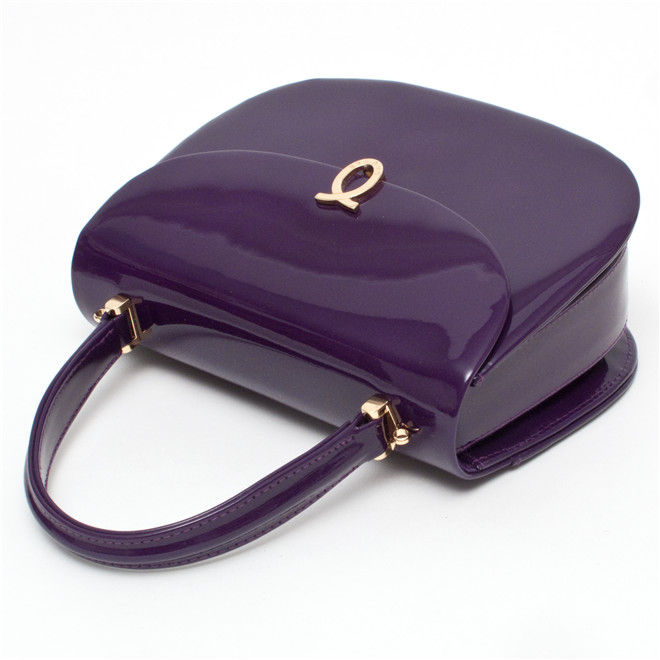 Launer London Nocturne Handbag Purple Patent £1,200